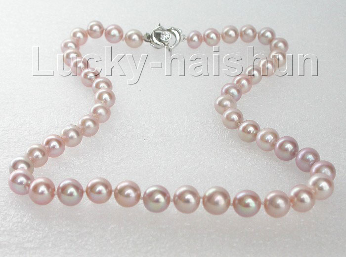 AAA 10mm round purple lavender pearls necklace  