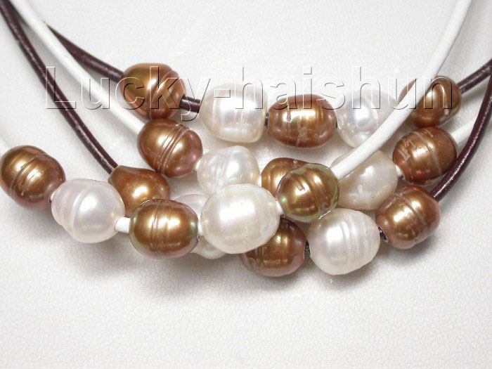 4pcs choker baroque white coffee pearl necklace  