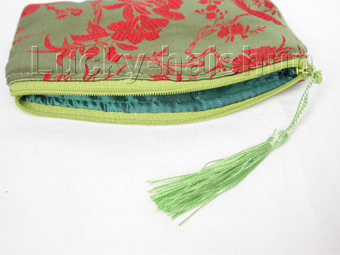 wholesale 5pieces silk pouch jewelry Zipper special Bag  